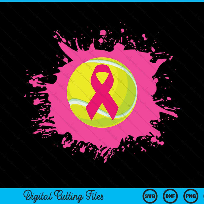 Tennis Pink Ribbon Breast Cancer Awareness SVG PNG Digital Cutting Files
