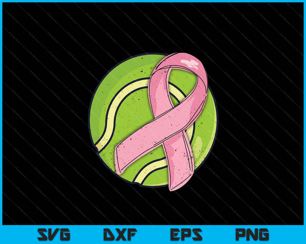 Tennis Pink Ribbon Breast Cancer Awareness Sport Lover SVG PNG Digital Cutting Files
