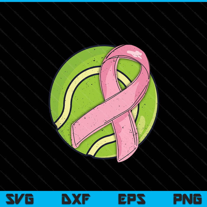 Tennis pink ribbon breast cancer awareness sport lover SVG cut file