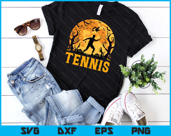 Tennis Player Halloween Spooky Tennis Lover Halloween SVG PNG Digital Cutting File