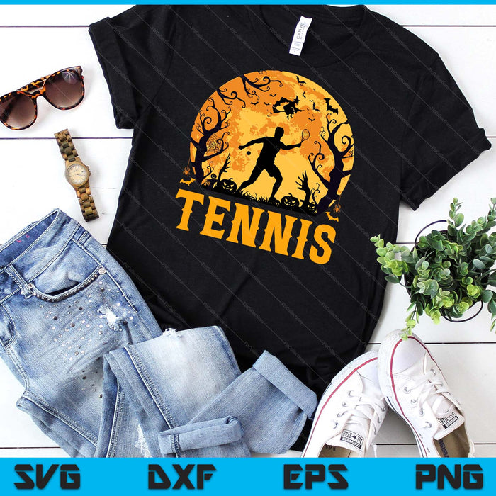 Tennis Player Halloween Spooky Tennis Lover Halloween SVG PNG Digital Cutting File