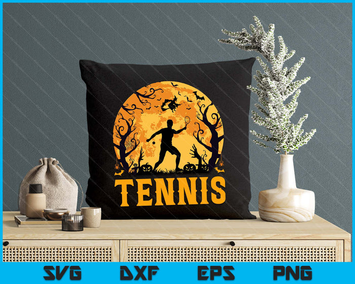 Tennis Player Halloween Spooky Tennis Lover Halloween SVG PNG Digital Cutting File