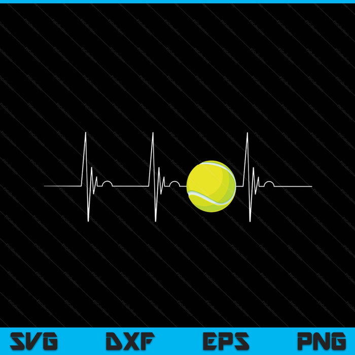 Tennis player heartbeat EKG pulse whiffle ball game SVG cut file