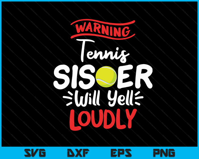 Tenniszus waarschuwing Tenniszus zal luid schreeuwen SVG PNG digitale afdrukbare bestanden