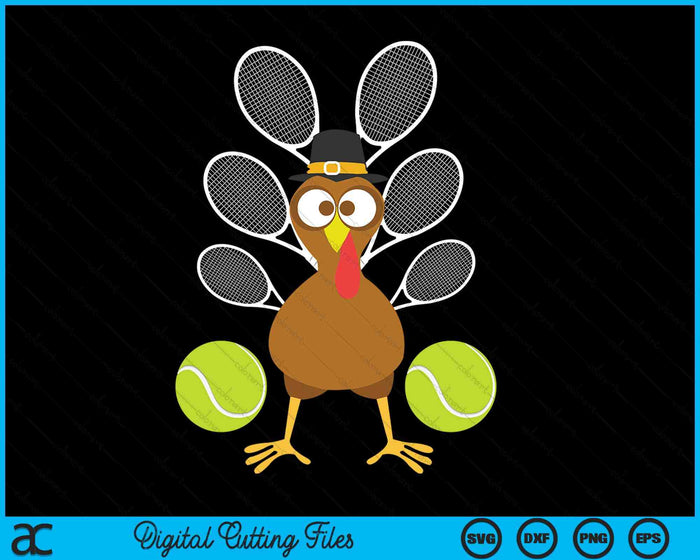 Tennis Turkey Thanksgiving SVG PNG Digital Cutting Files