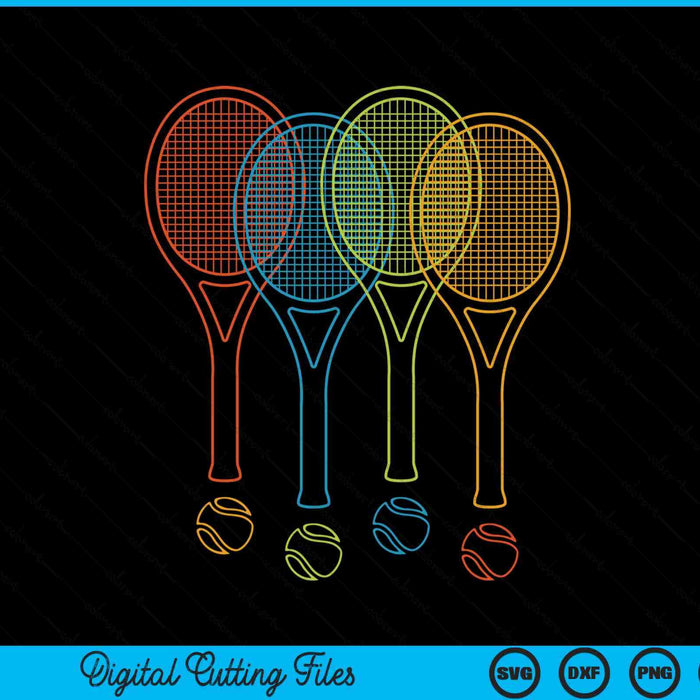 Tennis rackets balls cool tennis SVG cut file