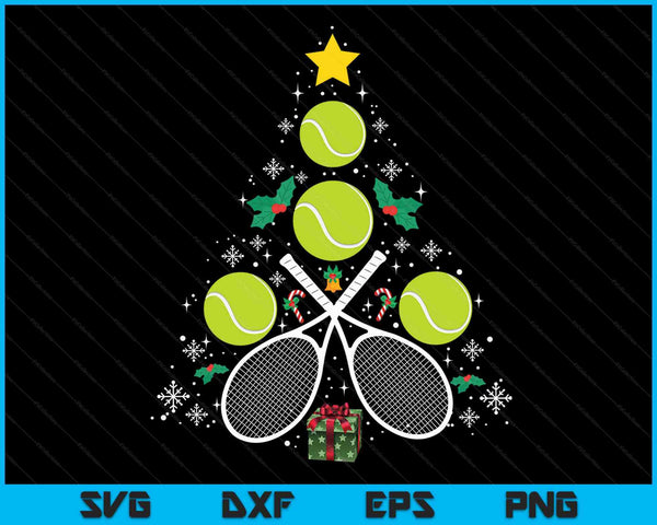 Tennisbal uitrusting kerstboom kerst tennisbal SVG PNG digitale snijbestanden