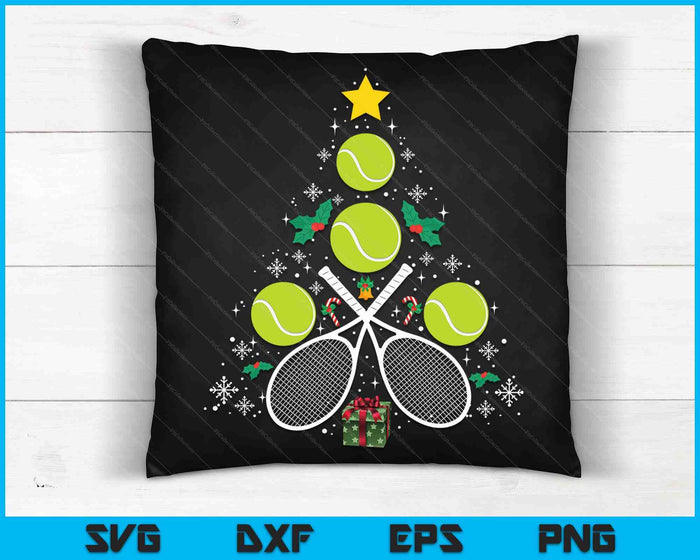 Tennisbal uitrusting kerstboom kerst tennisbal SVG PNG digitale snijbestanden