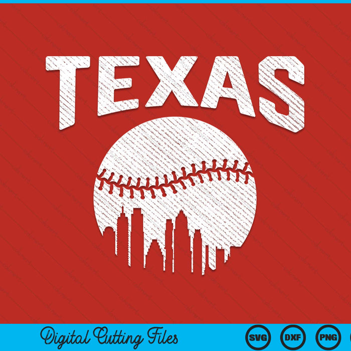 Texas city California baseball skyline vintage souvenir SVG cut file