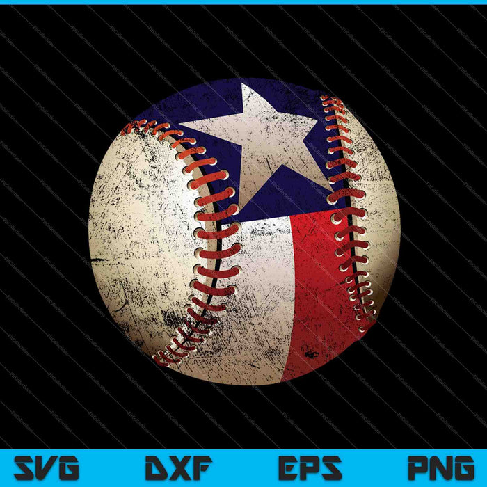 Texas Flag Baseball SVG PNG Cutting Printable Files