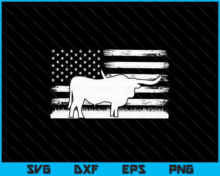 Vaca de cuernos largos de Texas para ganadero SVG PNG cortando archivos imprimibles