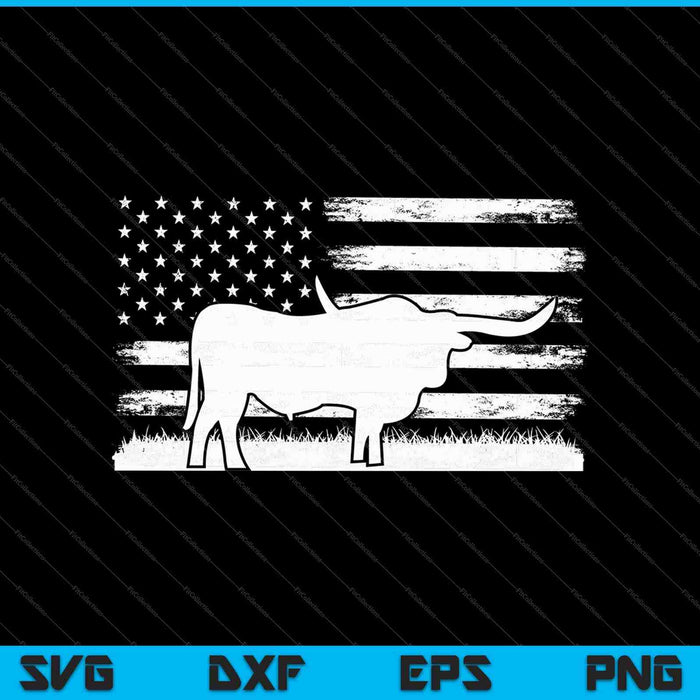 Texas Longhorn koe voor veeboer SVG PNG snijden afdrukbare bestanden