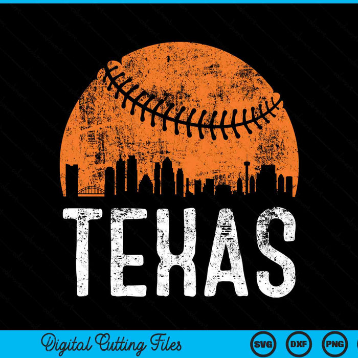 Texas Skyline Texas Baseball SVG PNG Digital Cutting Files