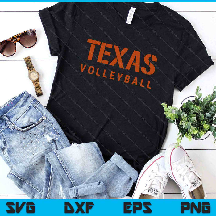 Archivos de corte digitales SVG PNG estilo bloque de voleibol de Texas