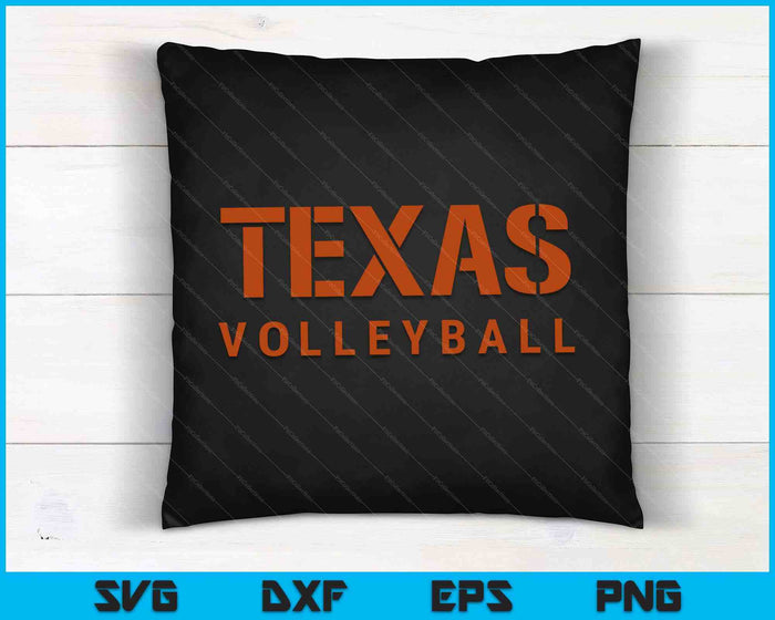 Archivos de corte digitales SVG PNG estilo bloque de voleibol de Texas