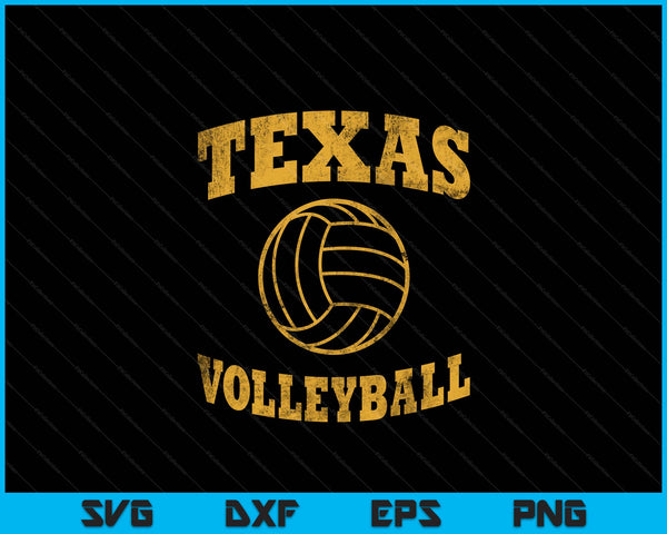 Texas Volleyball Classic Vintage Distressed SVG PNG Digital Cutting Files