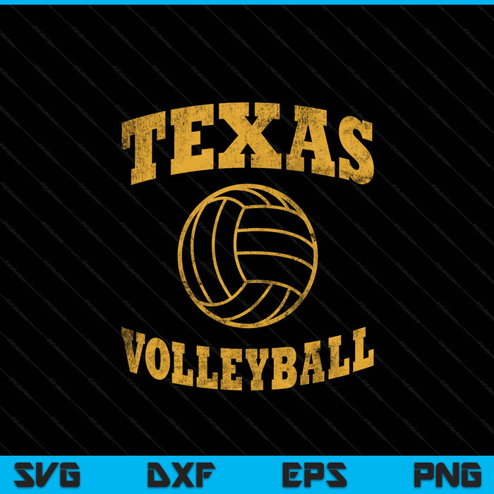 Texas Volleyball Classic Vintage Distressed SVG PNG Digital Cutting Files