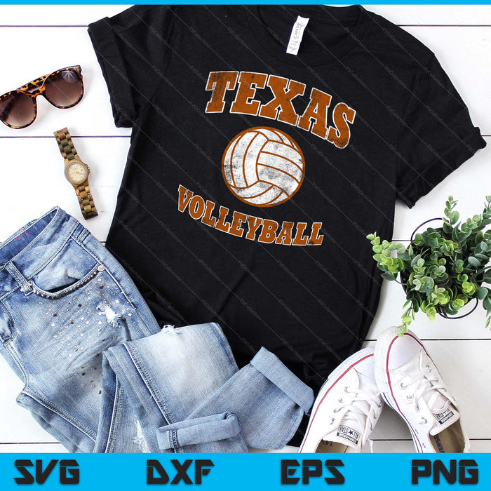 Texas Volleyball Vintage Distressed SVG PNG Digital Cutting Files
