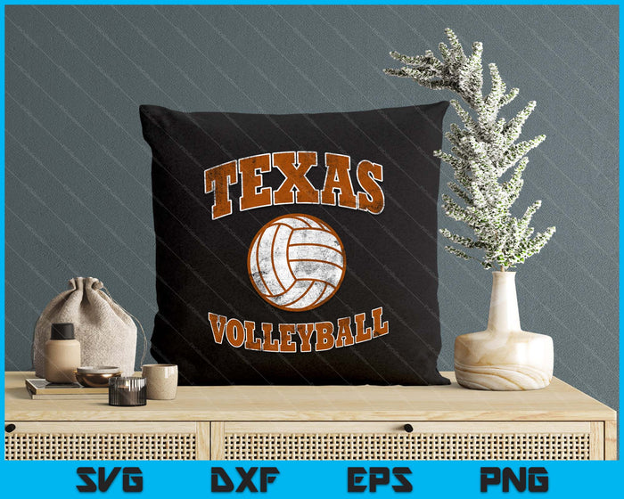 Texas Volleyball Vintage Distressed SVG PNG Digital Cutting Files