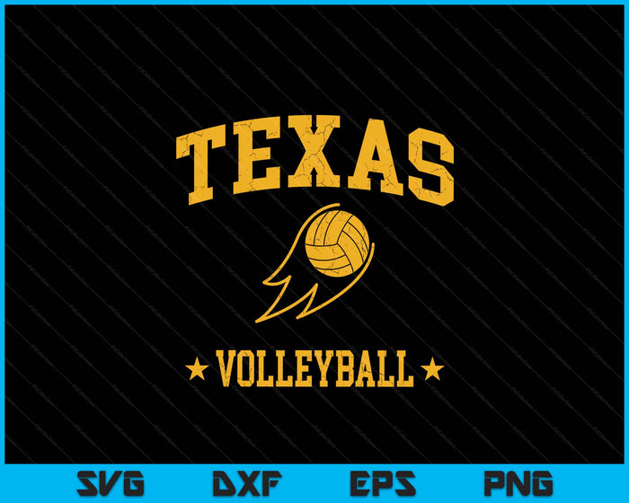 Texas Volleyball Vintage Gameday Retro Volleyball Lover SVG PNG Digital Printable Files