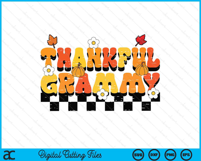 Thankful Grammy Retro Groovy Thanksgiving Fall SVG PNG Digital Printable Files