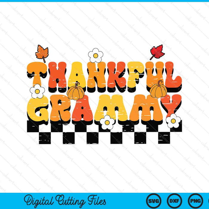 Thankful grammy retro groovy Thanksgiving fall SVG cut file