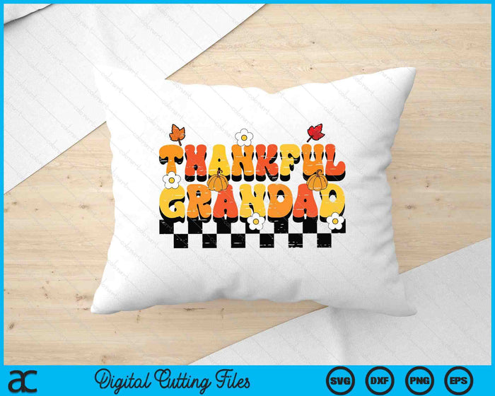 Thankful Grandad Retro Groovy Thanksgiving Fall SVG PNG Digital Printable Files