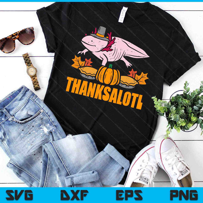 Thanksalotl Axolotl Cute Thanksgiving Animal SVG PNG Digital Printable Files