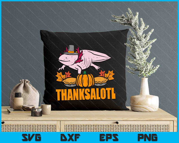 Thanksalotl Axolotl Cute Thanksgiving Animal SVG PNG Digital Printable Files