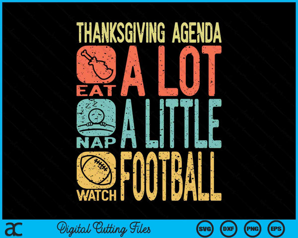 Thanksgiving Agenda Funny Novelty SVG PNG Digital Cutting Files