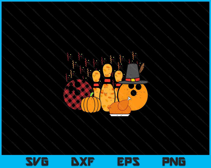 Thanksgiving Bowling Turkey Day Fall SVG PNG Digital Printable Files