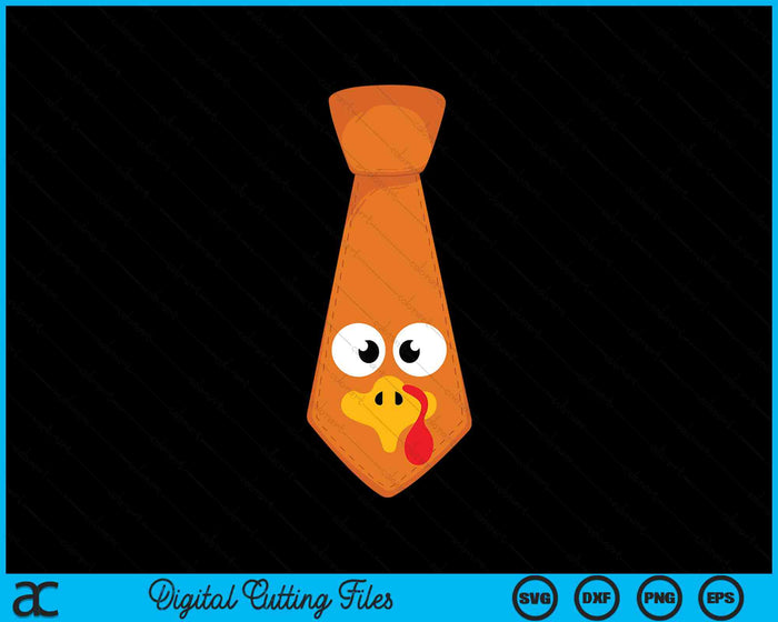 Thanksgiving kostuum stropdas met grappige Turkije gezicht SVG PNG digitale snijbestanden