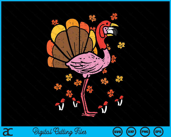 Thanksgiving Flamingo Turkey Funny Fall SVG PNG Digital Printable Files