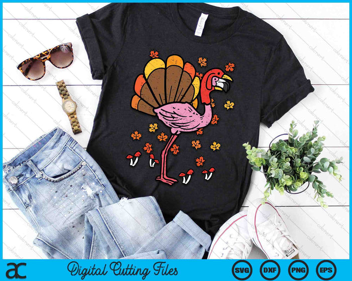 Thanksgiving Flamingo Turkey Funny Fall SVG PNG Digital Printable Files