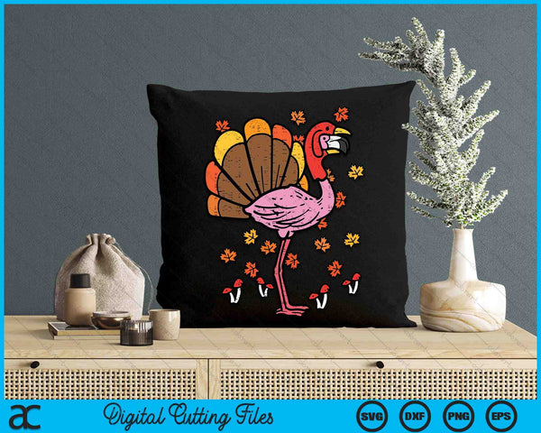 Thanksgiving Flamingo Turkey Funny Fall SVG PNG Digital Printable Files