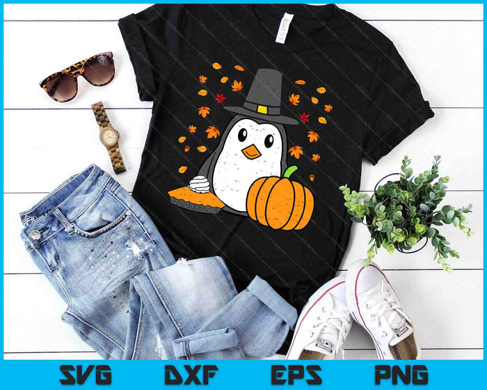 Thanksgiving Penguin Pilgrim Cute Fall Autumn SVG PNG Digital Printable Files