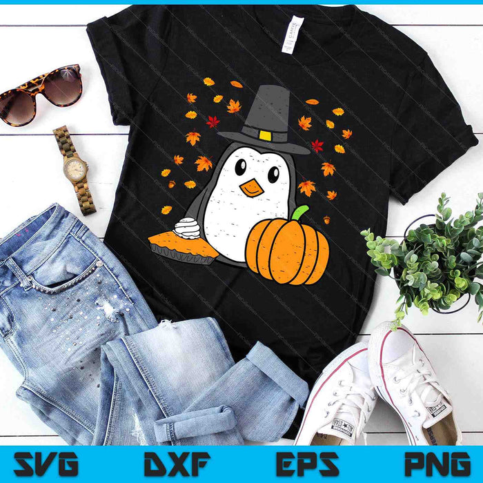 Thanksgiving Penguin Pilgrim Cute Fall Autumn SVG PNG Digital Printable Files