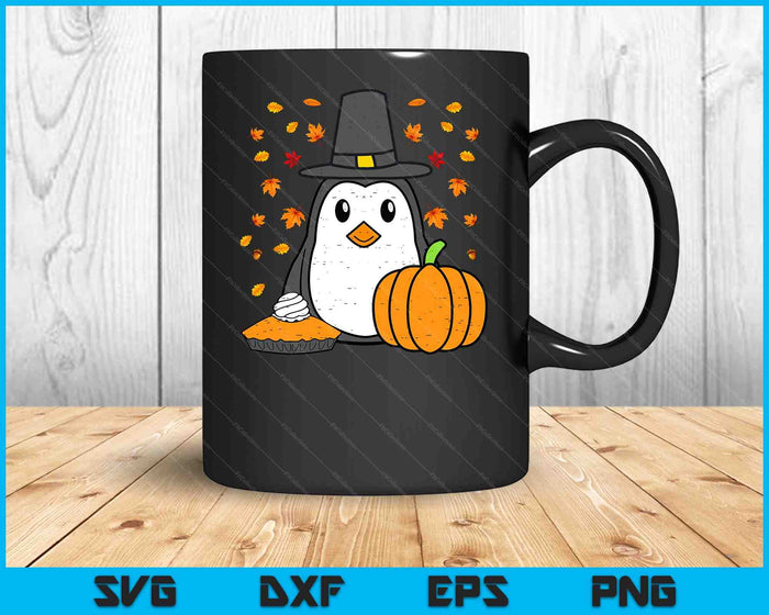 Thanksgiving Penguin Pilgrim Cute Fall Autumn SVG PNG Digital Printable Files