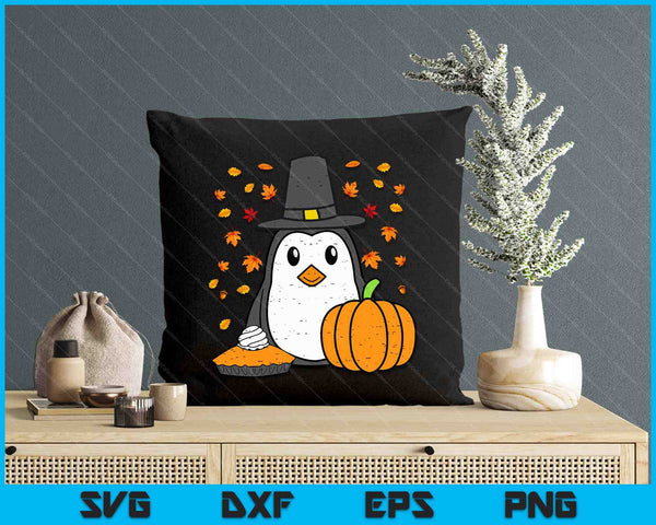 Thanksgiving Penguin Pilgrim Cute Fall Autumn SVG PNG Digital Printable Files