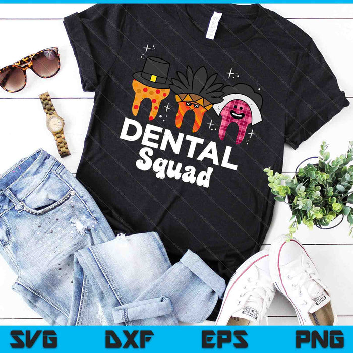 Thanksgiving Teeth Dental Squad Funny Fall Tooth Dentist SVG PNG Digital Printable Files