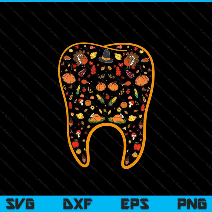 Thanksgiving tooth cute fall teeth dental dentist SVG cut file