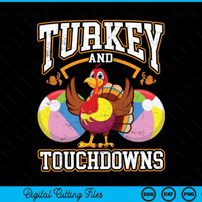 Thanksgiving Turkey And Touchdowns Beach Ball SVG PNG Digital Cutting Files