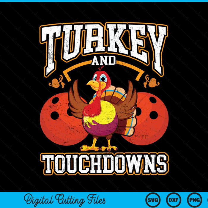 Thanksgiving Turkey And Touchdowns Bowling SVG PNG Digital Cutting Files