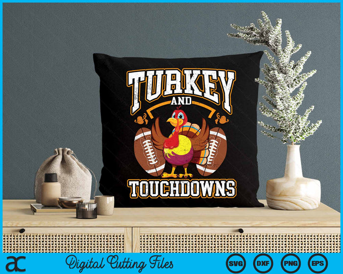 Thanksgiving Turkey And Touchdowns Football SVG PNG Digital Cutting File