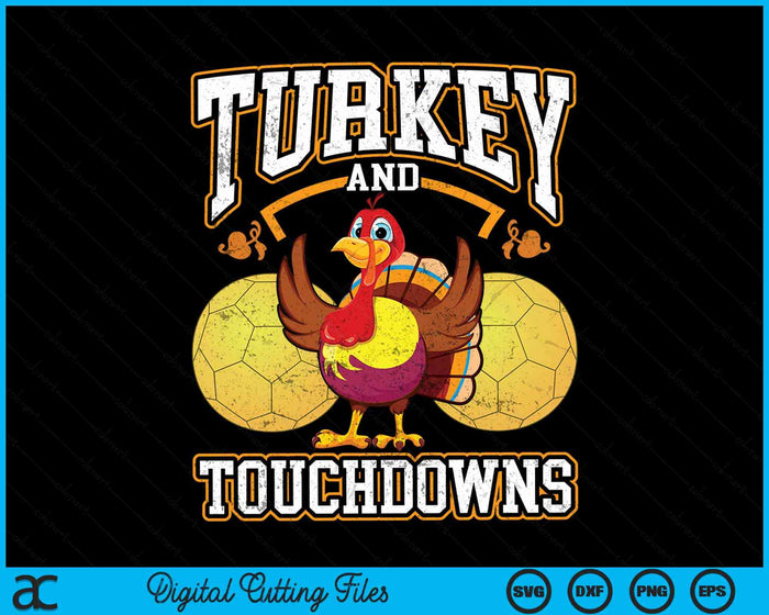 Thanksgiving Turkey And Touchdowns Handball SVG PNG Digital Cutting Files