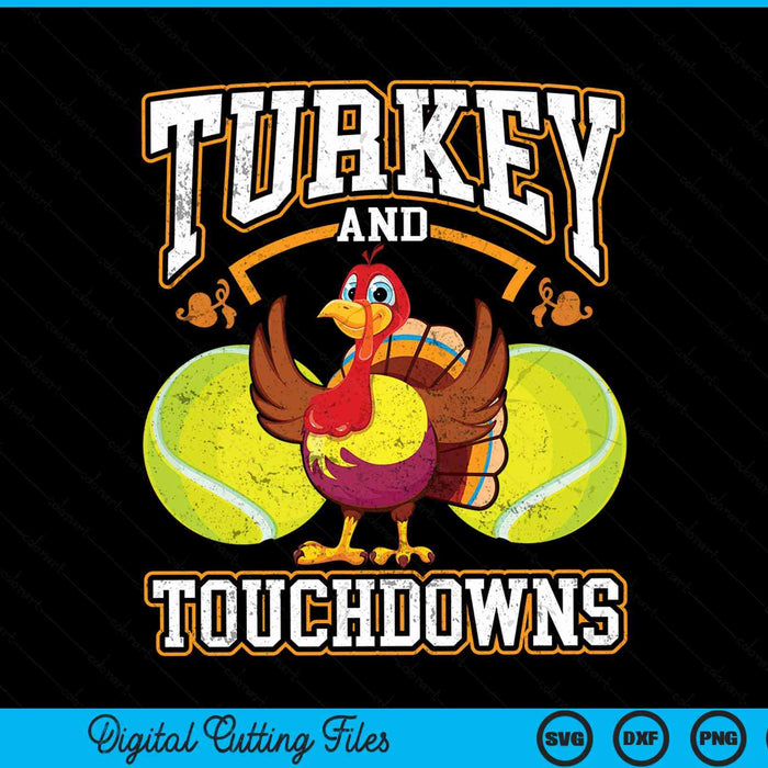 Thanksgiving turkey and touchdowns tennis SVG cut file