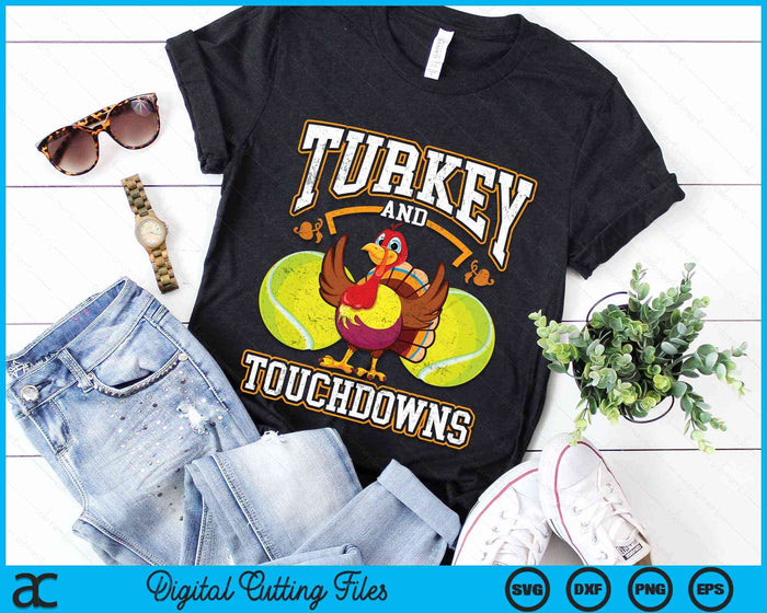 Thanksgiving Turkey And Touchdowns Tennis SVG PNG Digital Cutting Files