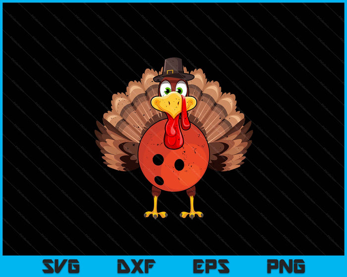 Thanksgiving Turkey Bowling SVG PNG Digital Printable Files