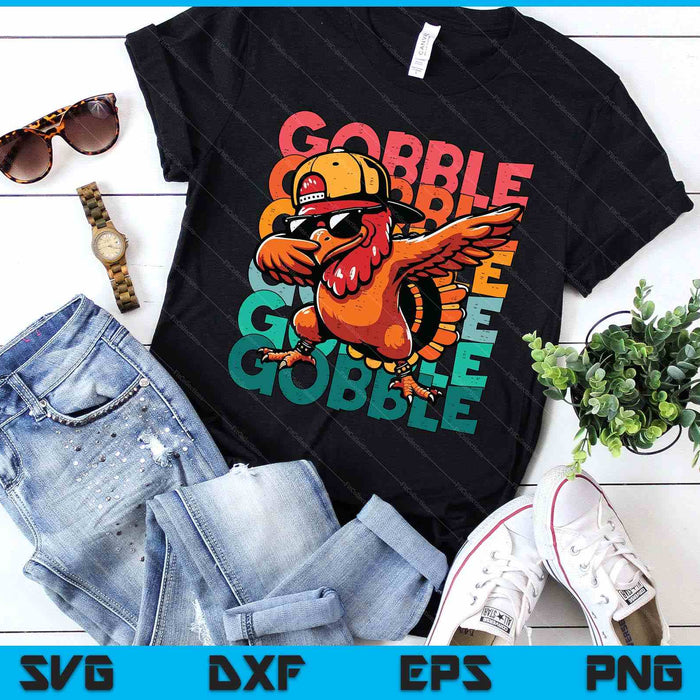 Thanksgiving Turkey Dab Gobble Funny Toddler Boys Kids Youth SVG PNG Digital Printable Files