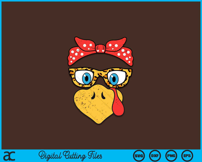 Thanksgiving Turkey Face Eyeglasses SVG PNG Digital Printable Files